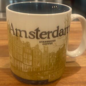 Starbucks Amsterdam Cityscape Mug - blue and White